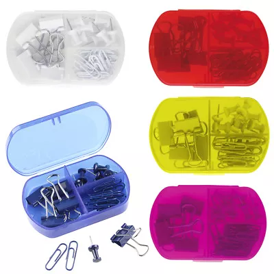 £0.99 • Buy Stationary Accessory Set Paper Foldback Bulldog Clips Push Pins Document Office