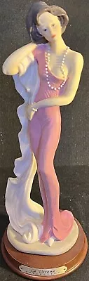 Vintage La Verona Collection Elegant Tall Slender Lady In Pink Dress Statue 12  • $29.99
