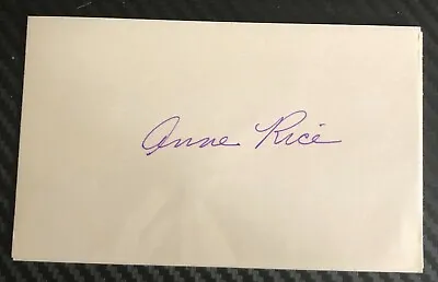 Autographed Index Cards - Writers / Authors (Horror Fantasy Etc) Barker Rice  • $50