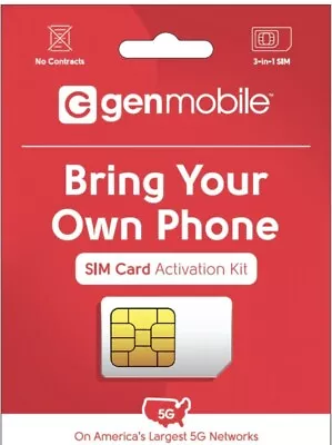 Gen Mobile Prepaid $40 Unlimited Talk Text + 16GB Data. 30 Days Of Service • $12.69