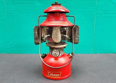 Coleman 200A Lantern W Reflector Handle 1953 Camping Light YELLOW BORDER Vintage • $260