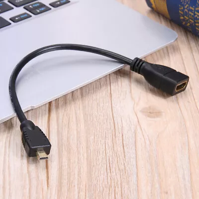 Micro HDMI-compatible Male To HDMI-compatible Female Adapter Connector Cable Sho • £3.23