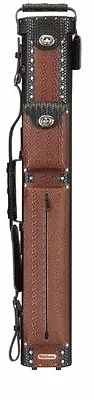 Vincitore 3x5 Black/Brown Leather Pool Cue Case W/ FREE Shipping • $239.99