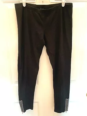 ECO YOGA Leggings Size L Organic Black Sustainable Organic Clothing  Zip Ankles • $19.98