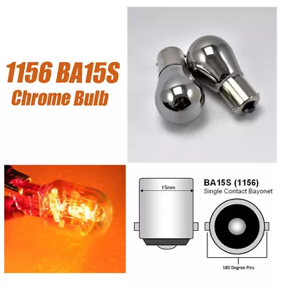 2pcs S25 1156 BA15S 7506 3497 Reverse Backup Amber Chrome Bulb A1 Fits BM X • $18.50