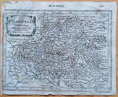 Waldeck Germany - Original Map Mercator - 1651 • $25