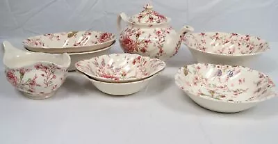 Lot Of 8 Serving Pieces Johnson Brothers Rose Chintz Tea Pot England Collectible • $74.99