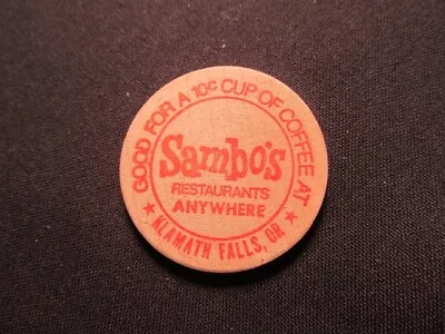 Klamath Falls Oregon Wooden Nickel Token- Sambo's Wooden G/F Cup Of Coffee Coin • $4.99