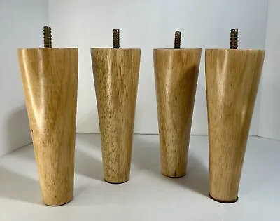 Four (4) Replacement Furniture Legs 6” Solid Wood 3/4 Screw Mid Century Modern  • $19.99