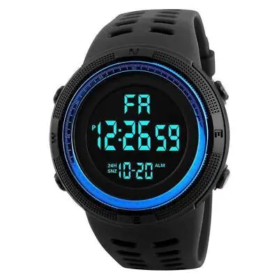 Men's Military Sports Watch LED Screen Large Digital Face Waterproof Wristwatch • £8.95