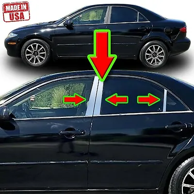 Chrome Pillar Trim For Mazda 6 03-08 6pc Set Door Cover Mirrored Window Post • $59.99