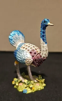 CR Ostrich Trinket Box With Enamel Swarovski Crystals - 3.5  Tall • $35