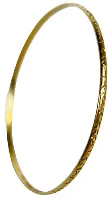 Antique Estate Egyptian 22K-24K Gold Etched Thin Spacer Layering Bangle Bracelet • $1165.32