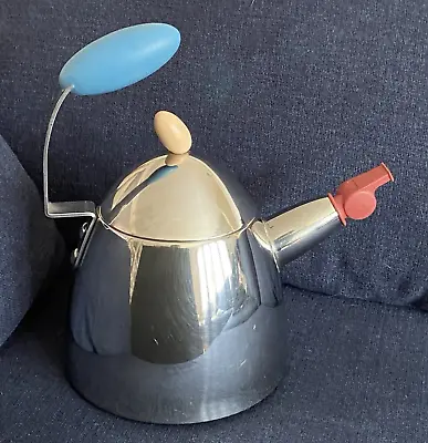 Vintage Michael Graves Stainless Steel Tea Kettle With Whistle Spout Teapot • $45