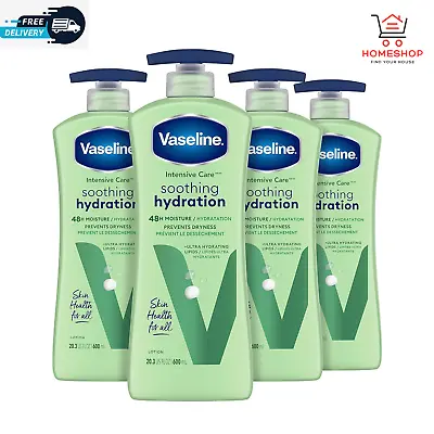 Vaseline Intensive Care Body Lotion Soothing Hydration Aloe Vera 20.3 Oz 4 Ct • $34.66