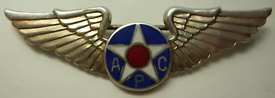 WW2 APC Sterling / Enameled Flight School Instructor Pilot Wing • $450