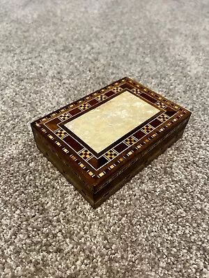 Mosaic Jewelry Box  - 3 & 1/2  X 5  X 1 & 1/2  - Light Brown • $25