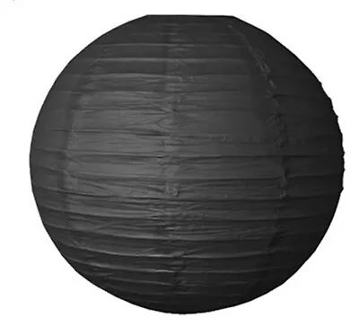 1x12  Black Round Paper Lantern Halloween Party Decorations With Wire Supporter • £5.99