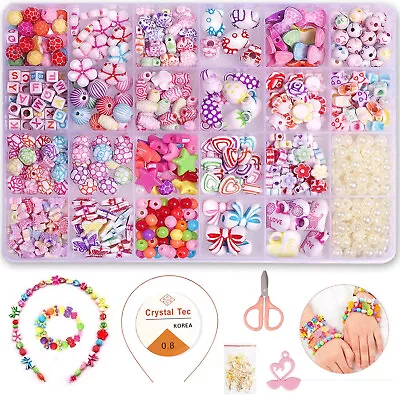 £8.95 • Buy Toy Gifts For 5 6 7 8 9 10 Year Old Girls, Girls Charm Bracelet Making Kit For 4