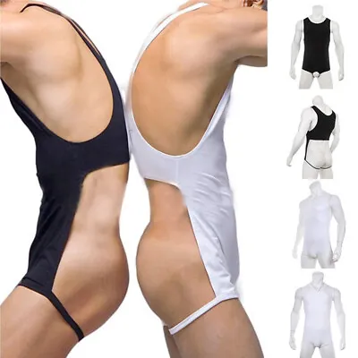 £6.59 • Buy Men's Sissy Mankini Bodysuit Backless Jockstrap Erotic Underwear Leotard Thongs