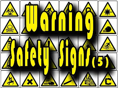 £10.99 • Buy Yellow Warning Safety Signs, Caution, Slip, Trip Etc Vinyl Wall Stickers Signs 5