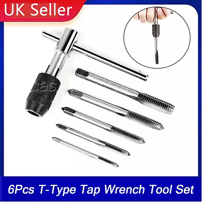 £5.81 • Buy 6Pcs TAP WRENCH & GRIP CHUCK SET TOOL T-HANDLE METRIC M3 M4 M5 M6 M8 AND DIE UK