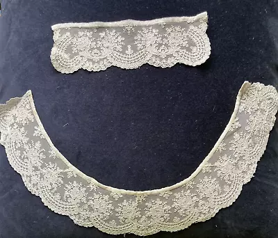 DELICATE VINTAGE LACE COLLAR & 1 CUFF Ideal For Craft Project • £8