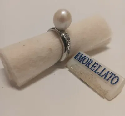 Morellato White Pearl Ring With Crystals Size 5 (Brand New) • $15.77