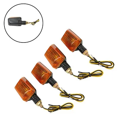 4xmotorcycle Halogen Turn Signals Black Tinted Front Rear Scooter Quad Moped 12V • $20.63