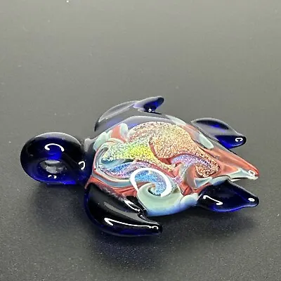 Handblown Galactic Art Glass Sea Turtle Pendant Dichroic Sparkle Heady Boro Gift • $76.49