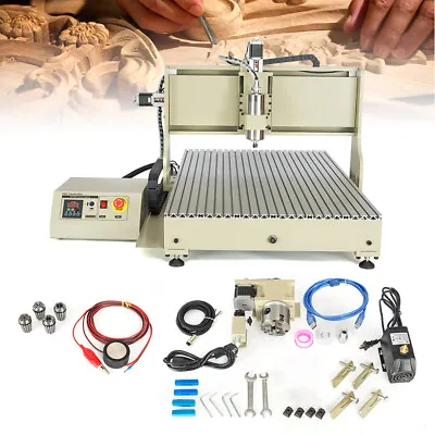 4Axis CNC 6090 Router Engraver Mill Drill Carving Machine USB +Handwheel 2200W  • $2239