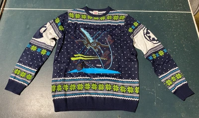 $24.95 • Buy Star Wars X-Wing Battle Of Yavin Ugly Christmas Sweater Pullover US Small Gift!