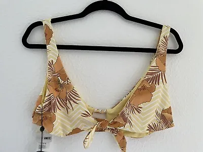 Amuse Society Beach Vida Bling Bikini Top Yellow Ayumi Bralette Women's Sz L • $9.99