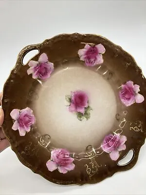 C T Altwasser Carl Tielsch C.T. Germany 10  Scalloped Plate Dish Rose Flowers • $39.99