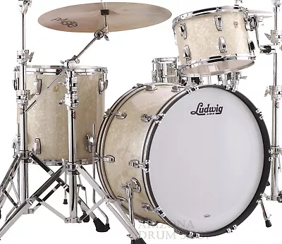 Ludwig Classic MapIe Vintage White Marine Pearl Pro Beat Shell Pack 24/13/16 • $2849