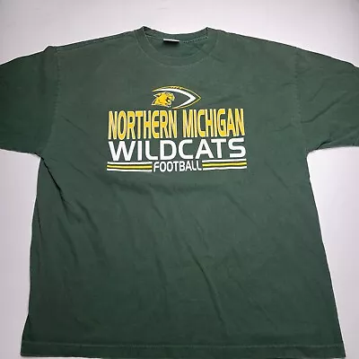 Vintage Northern Michigan University Wildcats Graphic T-shirt Men's 2XL Green • $16.99