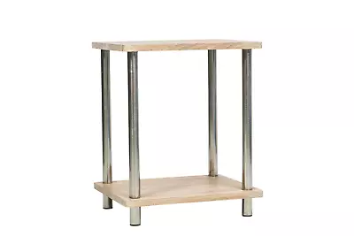 £18.95 • Buy Small Oak Sofa Side Table Coffee End Table 2 Tier Shelf Unit Living Room Bedroom