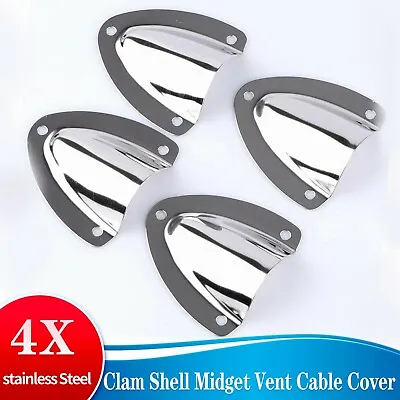 4X Wire Cable Vent Cover Stainless Steel Clamshell Vent Clam Shell Vent For Boat • $9.41