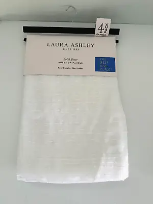 New Laura Ashley Window Curtains 4 FOUR Panels Beige 38 X 84 Snow White Textured • $46.99