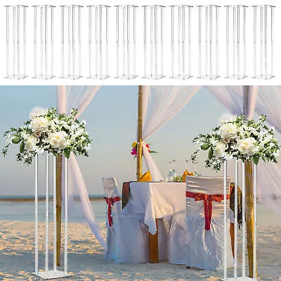 10Pcs Floor Column Vase Stand Acrylic Flower Arrangement For Party Wedding Decor • $168.15