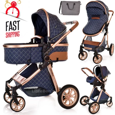 £198.99 • Buy Baby Pram Pushchair Travel System  Covertible Buggy With Car Seat All In One