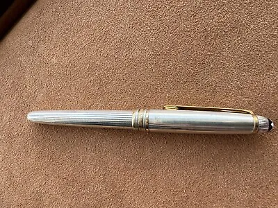 Montblanc Meisterstuck Solitaire Sterling Silver 144 Fountain Pen 18k Nib   0065 • $399