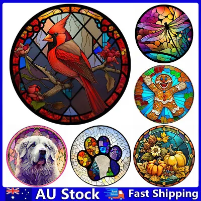 $7.20 • Buy Round 5D DIY Full Drill Diamond Painting Stained Glass Animal Embroidery Art Kit