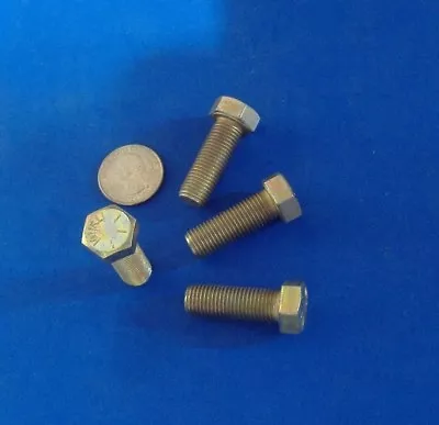 Lot Of 4 Grade 8 Hex Head Cap Screw 7/16 - 20 X 1 1/4  Yellow Zinc Hardened Bolt • $9.19