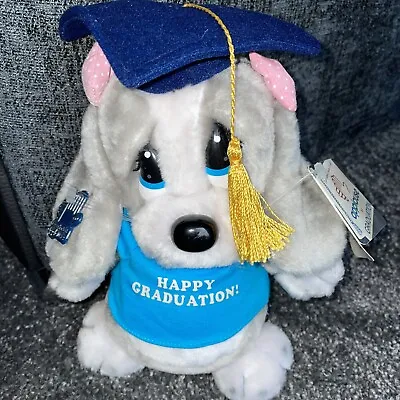 £22 • Buy Sad Sam Puppy Dog Soft Plush Toy Vintage 1986 Grey Applause Happy Graduation