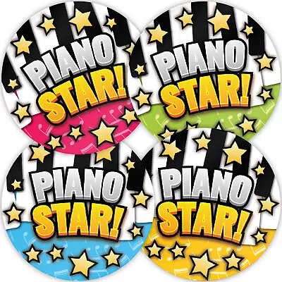 144 Piano Star Stickers Music Lesson Super Star 30mm School Teacher Rewards • £1.99