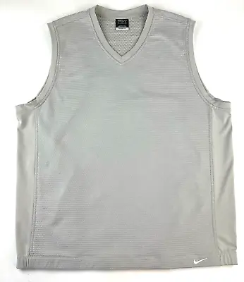 Nike Golf Therma Fit Waffle Knit Sweater Vest Mens XL Gray V Neck Pullover • $24.99