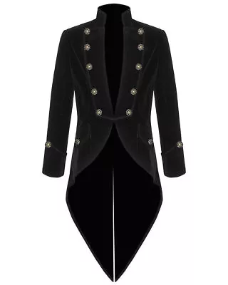 Men's VELVET VLADIMIR Steampunk Tailcoat Jacket Goth Victorian/Tail Coat For Men • $89.85