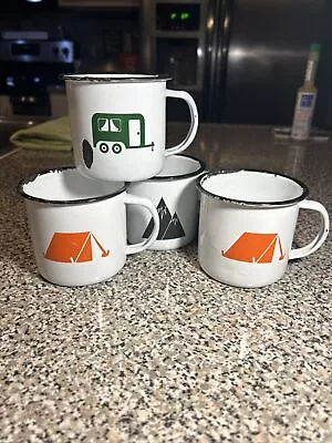 4 Core Kitchen Vintage Look Enamel Camping Themed Mugs  • $5