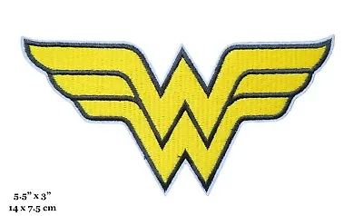 Wonder Woman Superhero W Yellow Logo Symbol Comic Embroidered Iron On Patch • $4.99